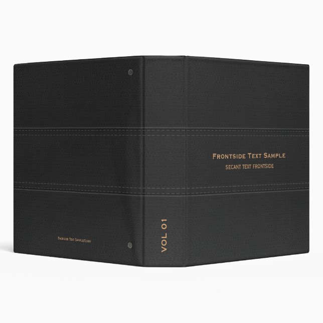 Black Faux Leather Look  3 Ring Binder (Background)