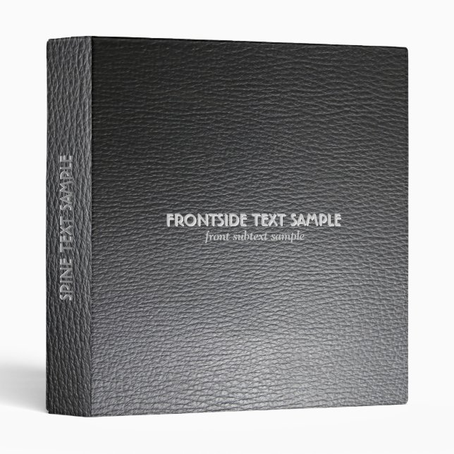 Black Faux Leather Look Customized Avery Binder (Front/Spine)