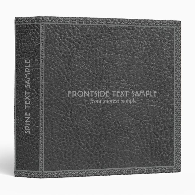 Black Faux Leather Look Customized Avery Binder 2 (Front/Spine)