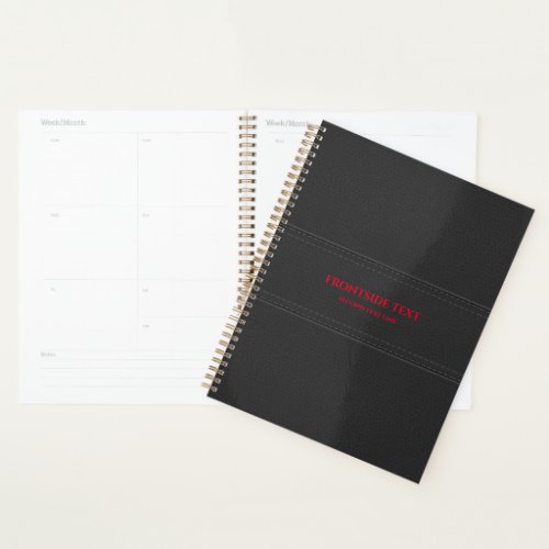 Black faux leather Planner