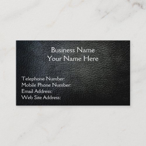 Black Faux Leather Rustic style Business Cards