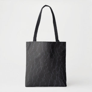 Black Faux leather snake print Tote Bag