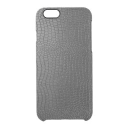 Black Faux Leather Snake Skin look Pattern Clear iPhone 6/6S Case