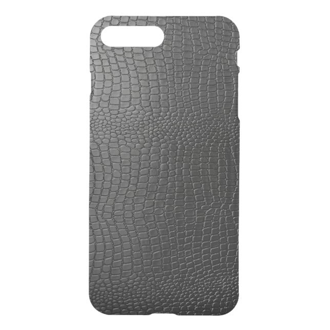 Black Faux Leather Snake Skin look Pattern Uncommon iPhone Case (Back)
