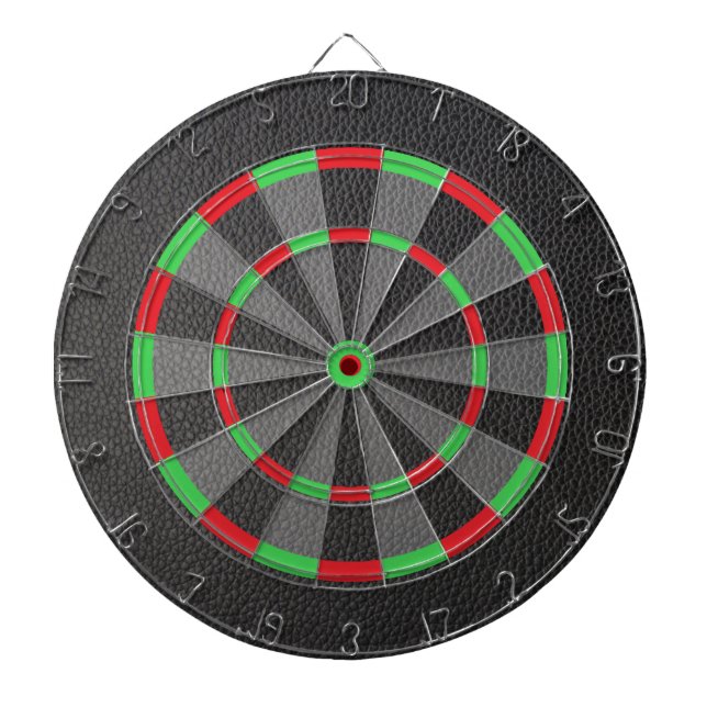 Black Faux Leather Texture Dart Board (Front)
