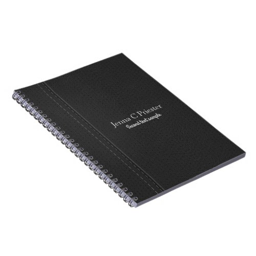 Black Faux Leather texture Notebook