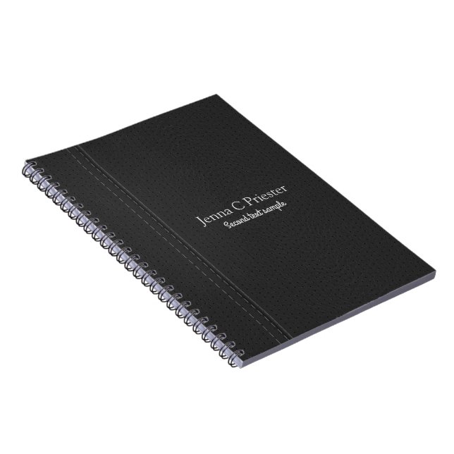 Black Faux Leather texture Notebook (Right Side)