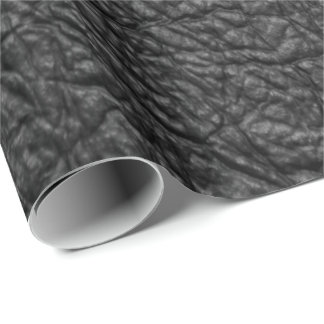 Black Faux Leather Wrapping Paper