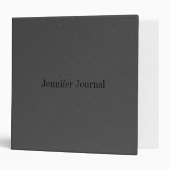 Black Faux Linen Texture 3 Ring Binder by artOnWear at Zazzle