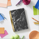 Black Faux Marble Gold Accent iPad Pro Cover<br><div class="desc">Cool black and gray faux marble texture with gold accent.</div>