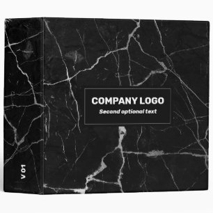 Black faux marble silver-gray 3 ring binder