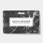 Black Faux Marble White Accent