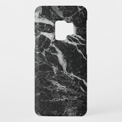 Black Faux Marble With Gray Veins Case-Mate Samsung Galaxy S9 Case