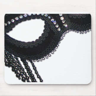 Black Faux Rhinestone Mask Halloween Invitation Mouse Pad