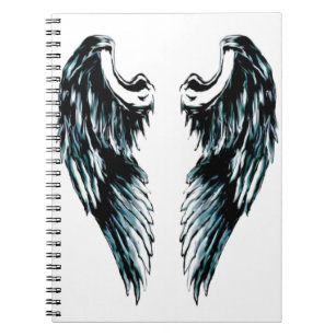 Black Feather Dark Angel Wings ideal for Goths Notebook