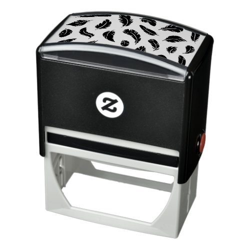 Black feather icon design self_inking stamp
