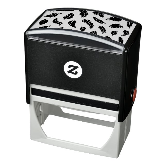 Black feather icon design self-inking stamp (Product)