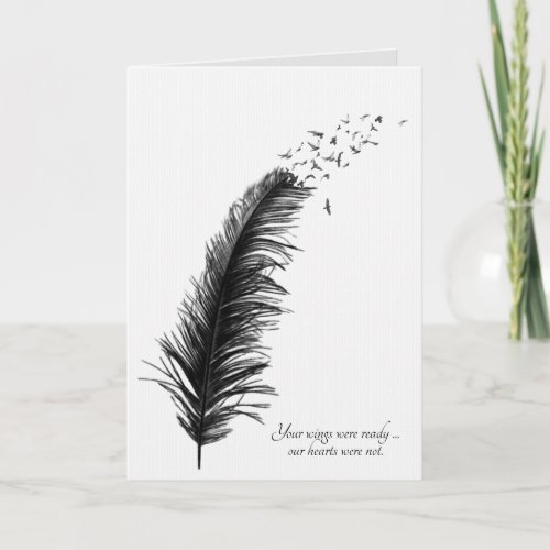 Black Feather Sympathy  Card