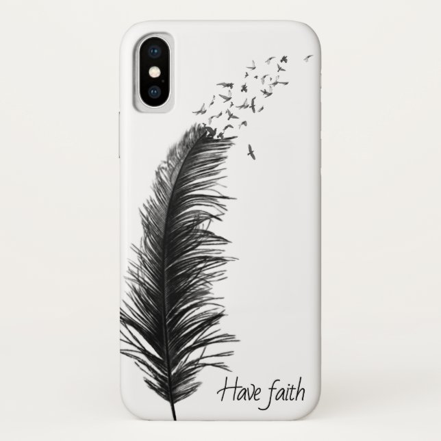 black feather with flying birds Case-Mate iPhone case (Back)