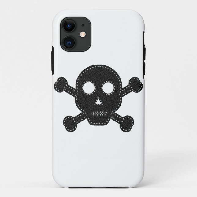 Black Felt Skull Case-Mate iPhone Case (Back)