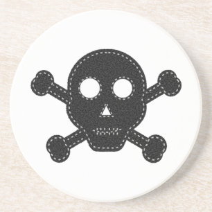 Black Felt Skull Coaster