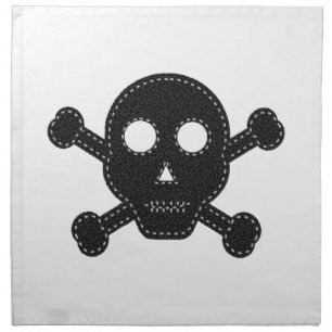Black Felt Skull Napkin