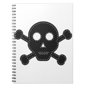 Black Felt Skull Notebook