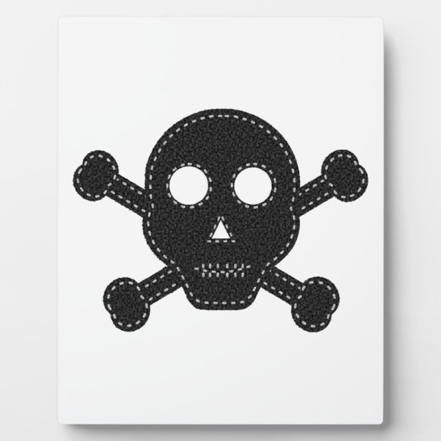 Black Felt Skull Plaque (Front)