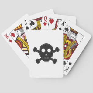 Black Felt Skull Poker Cards