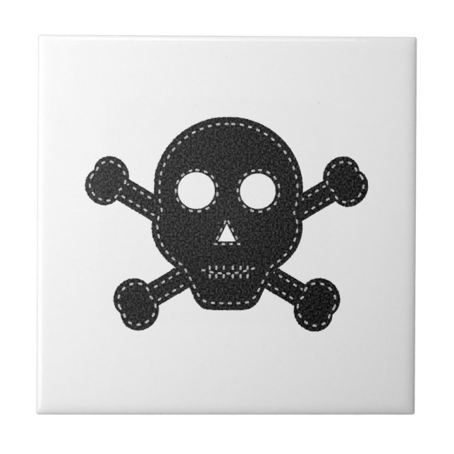 Black Felt Skull Tile (Front)