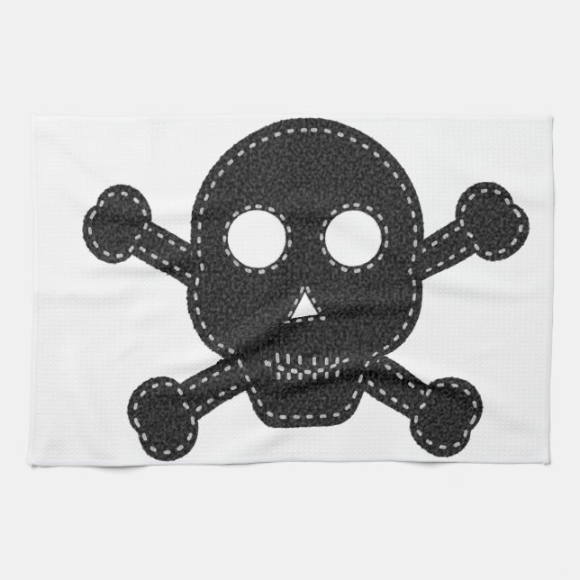 Black Felt Skull Towel (Horizontal)