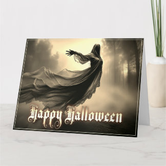 Black Female Ghost in Hellscape - Halloween Card