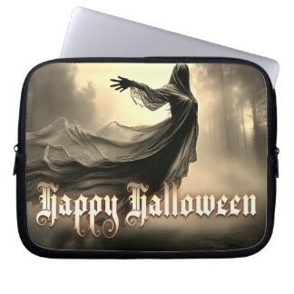 Black Female Ghost in Hellscape - Halloween Laptop Sleeve