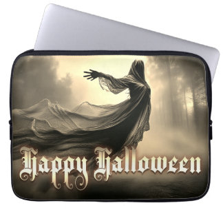 Black Female Ghost in Hellscape - Halloween Laptop Sleeve