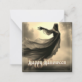 Black Female Ghost in Hellscape - Halloween Note Card