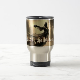 Black Female Ghost in Hellscape - Halloween Travel Mug