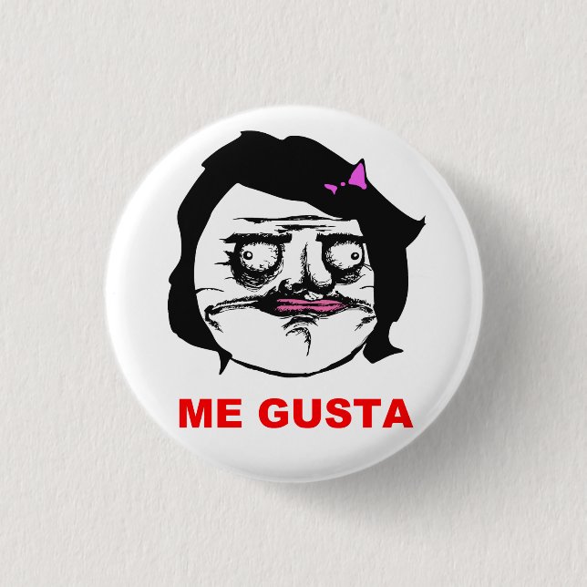 Black Female Me Gusta Comic Rage Face Meme Button (Front)