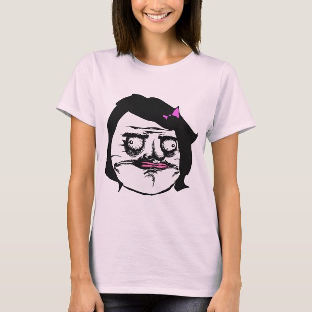 Black Female Me Gusta Comic Rage Face Meme T-Shirt (Front)