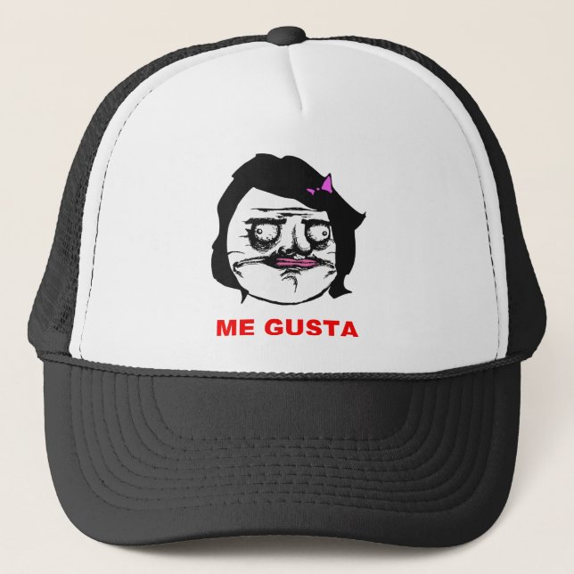Black Female Me Gusta Comic Rage Face Meme Trucker Hat (Front)