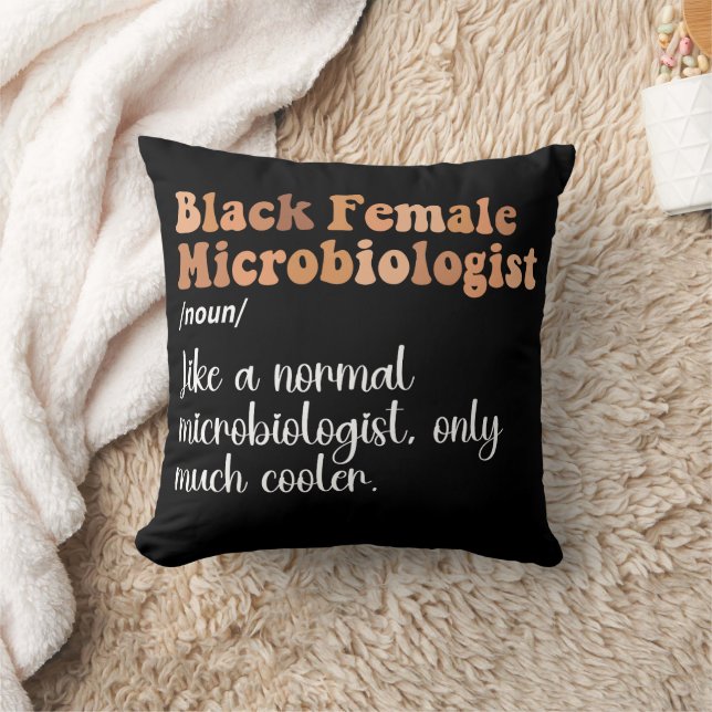 Black Female Microbiologist Definition Funny Throw Pillow (Blanket)