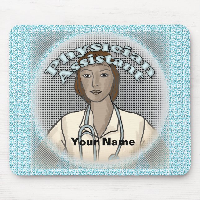 Black Female Physician Assistant Mouse Pad (Front)