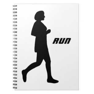 Black Female Silhouette Painting Runner Run Notebook