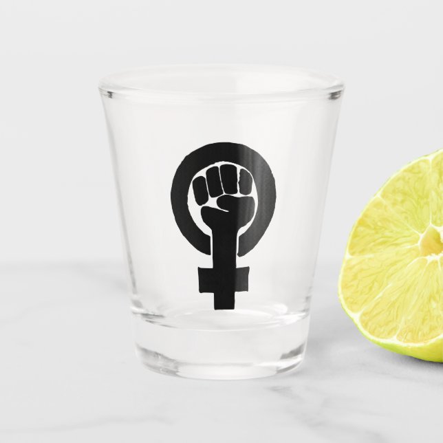 Black Feminist Fist Shot Glass (Front)