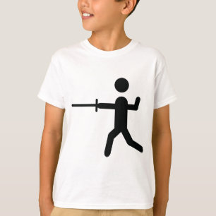 black fencing symbol logo T-Shirt