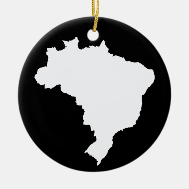 Black Festive Brazil at Emporio Moffa Ceramic Ornament (Front)