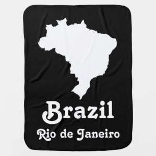 Black Festive Brazil with custom text Swaddle Blanket