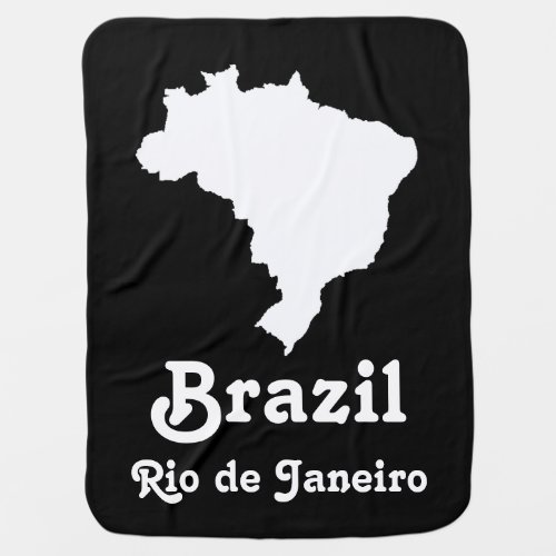 Black Festive Brazil with custom text Swaddle Blanket