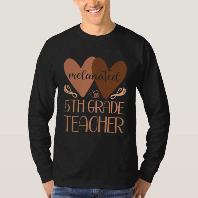 Black Fifth Grade Teacher Black History Women Afri T-Shirt (Front)