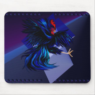 Black Fighting Rooster Mousepad