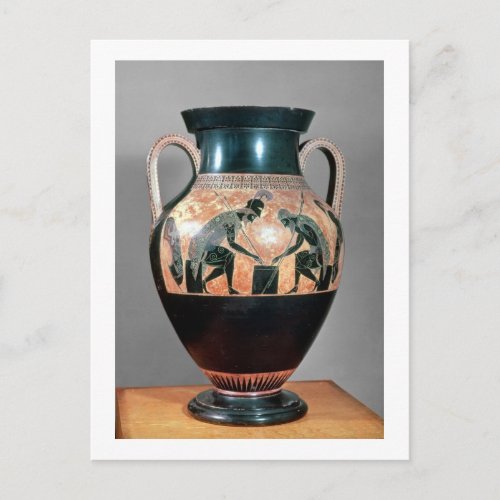 Black_figure amphora depicting Ajax and Achilles Postcard